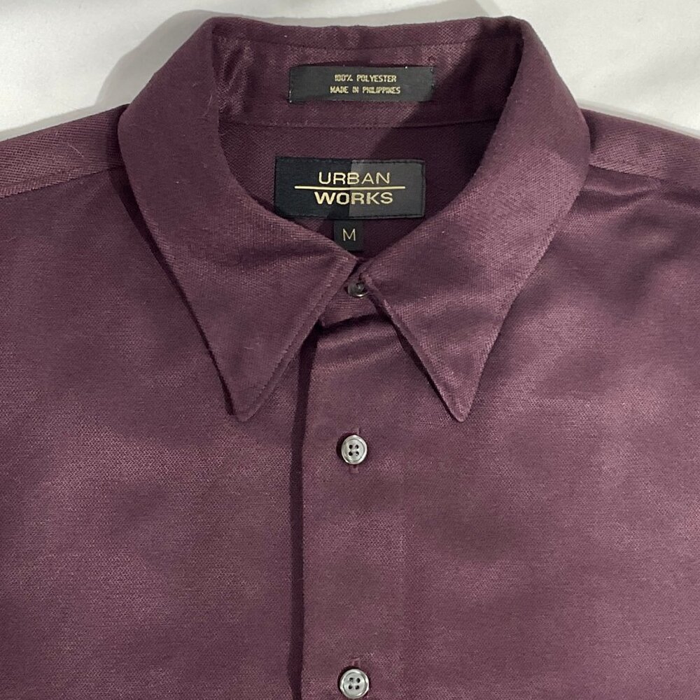 Urban Works Mens Sz Med Long Sleeve Purple Button Down Shirt